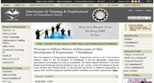 Uttarakhand Employment Registration Home Page